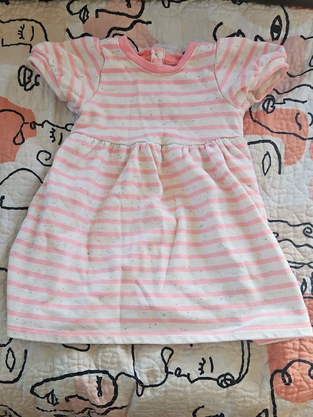 Cat & Jack Pink and White Striped Knit Dress